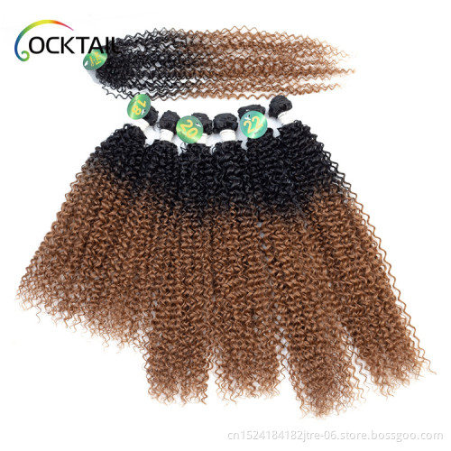 colorful synthetic hair extensions ombre color blonde cheap darling hair japanese synthetic hair weave with free closure